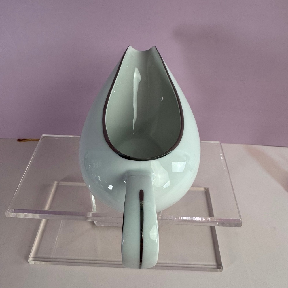 VTG Royal M by Mitashoten Japan Platinum Knight Gravy Boat White Silver M109 - Picture 3 of 9
